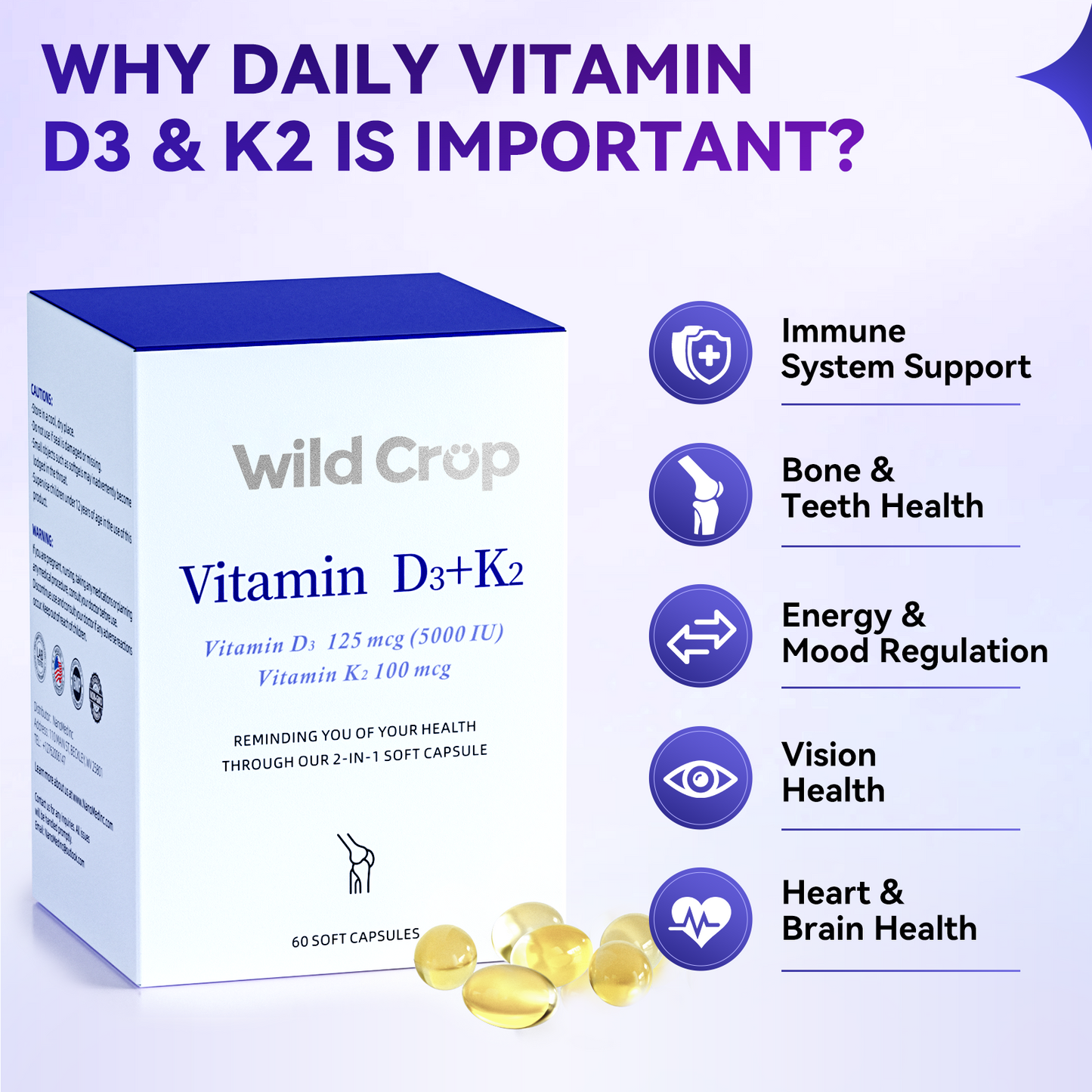 Wild Crop Vitamin D3 + K2