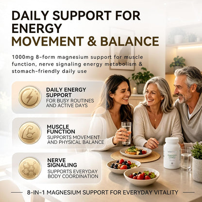 Wild Crop 8-in-1 Magnesium Complex 1000mg | 8 Highly Bioavailable Forms of Magnesium | 90 Vegetable Capsules