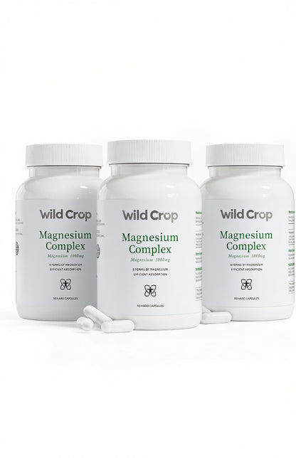 Wild Crop 8-in-1 Magnesium Complex 1000mg | 8 Highly Bioavailable Forms of Magnesium | 90 Vegetable Capsules