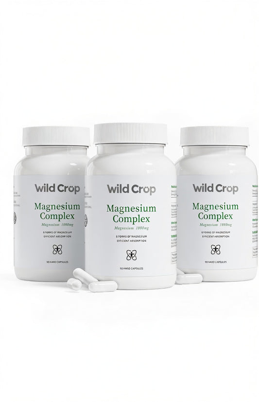Wild Crop 8-in-1 Magnesium Complex 1000mg | 8 Highly Bioavailable Forms of Magnesium | 90 Vegetable Capsules